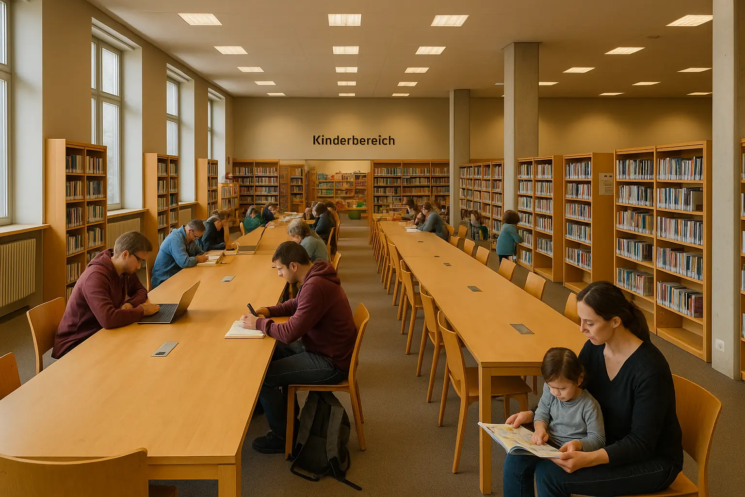 Kinderbereich der Bücherhalle – Lese- und Bastelecke